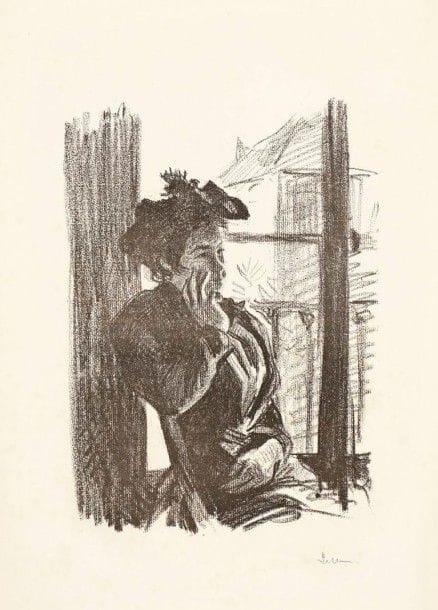 Maximilien Luce (1858-1941)

Scènes d'intimité: Femme au chapeau (Eugénie Bouin); Enfant assis ou Jeune homme endormi; Le Malade; Femme lisant; Femme se faisant les ongles; Femme se coiffant; Autour de la lampe. Vers 1895. Lithographie. Formats divers. Très belles épreuves sur vélin, 5 signées au crayon, certaines signées et titrées. Rares accidents ou plis aux bords des feuillets. Toutes marges. Ens. 7 p