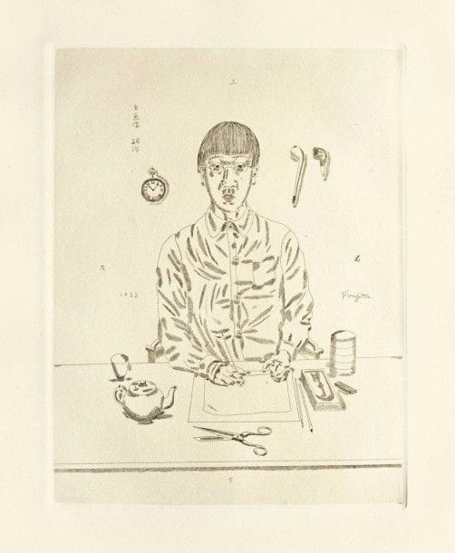 LÉONARD-TSUGUHARU FOUJITA

Autoportrait. 1923. Eau-forte. 415 x 317. Johnson 58 ; Buisson 23-22. Très belle épreuve sur vélin blanc fort, non signée comme à l?ordinaire. Rousseurs claires essentiellement dans la marge droite. Toutes marges non ébarbées. Tirage à environ 150 épreuves. A. Vollard éditeur
