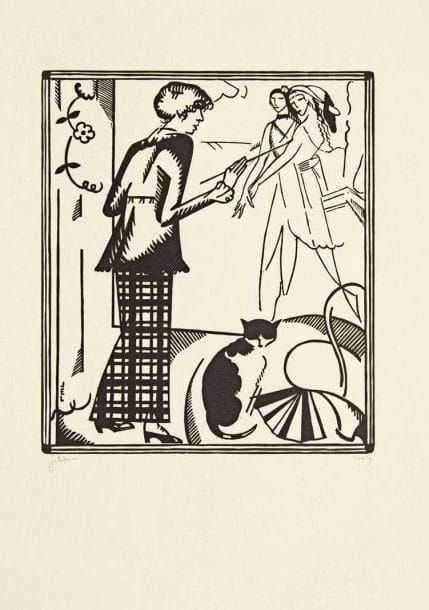 Jean-Emile LABOUREUR

Portrait de Marie Laurencin. 1914. Bois gravé. 250 x 218. Laboureur 707. Parfaite épreuve sur vélin blanc, signée et numérotée au crayon. Toutes marges non ébarbées. Tirage total à 49 épreuves