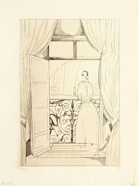 Jean-Emile LABOUREUR

Le Balcon sur la mer. 1923. Burin. 300 x 207. Laboureur 274. Intéressante et rare réunion de 3 très belles épreuves en 1er, 2e et 3e états (sur 3), signées et numérotées au crayon, les deux premières sur vélin, la dernière sur vergé ancien gris. Une courte déchirure au bord droit à la 2e. Toutes marges. Tirage définitif à 57 épreuves
