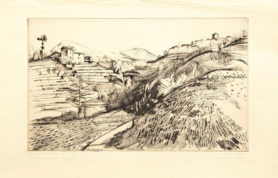 Léopold-Lévy

Paysages provençaux : Ferme aux oliviers ; Paysage provençal ; Le Moulin de Saint-Jean ; Vence ; Vieille route de Saint-Jeannet. Vers 1920. Pointe sèche. Formats divers. Belles épreuves sur différents papiers, numérotées ou annotées et signées au crayon. Infime insolation à la 1re. Toutes marges. Ens. 5 p