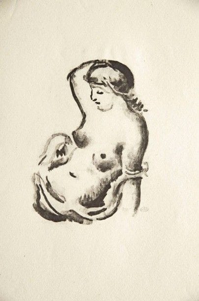 Aristide MAILLOL

Femme assise vue à mi-corps ; Femme nue assise sous des feuillages. 1927. Lithographie. 195 x 130 et 180 x 225. Guérin 290 et 291. Parfaites épreuves sur vergé de Montval gris et sur japon, signées du monogramme au crayon, la 2e numérotée par l?éditeur. Toutes marges. Ens. 2 p