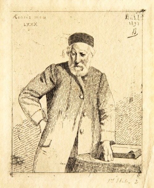 Félix BRACQUEMOND

Portrait d?homme. 1893. Eau-forte (d?après un portrait d?un artiste non identifié, âgé de 80 ans). 165 x 132. Belle épreuve sur vergé, annotée au crayon « 1er Etat ? 2 ». Petites marges. Joint : Cavalier dans un paysage. Eau-forte d?après Rembrandt. 128 x 155. Très belle épreuve sur vergé. Rare. Petites marges. Ens. 2 p