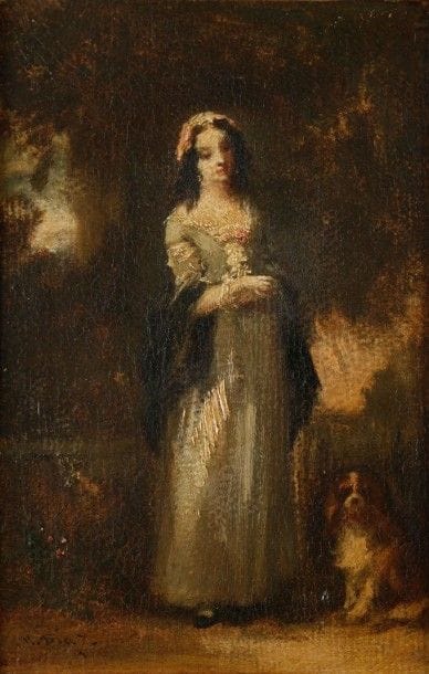 Narcisse DIAZ de la PENA

Jeune fille debout avec son chien
Toile
23,5 x 16,5 cm
Signé en bas à gauche NDiaz
