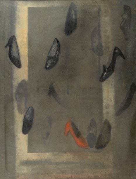 Francisco Pistolesi né en 1956Les Souliers, 1988Huile sur toile Signée et datée au dos162 x 130 cm 