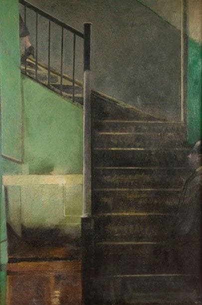 Francisco Pistolesi né en 1956L’Escalier, 1987Huile sur toile Signée, située « New York » et datée au dos208 x 142 cm 