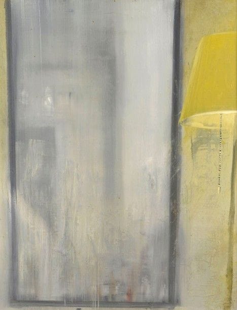Francisco Pistolesi né en 1956La Lampe, 1990Huile sur toile Signée, datée et titrée au dos116 x 90 cm 