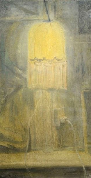 Francisco Pistolesi né en 1956La Lampe, 1990Huile sur toile Signée, titrée, datée et située « Amsterdam » au dos80 x 40 cm 