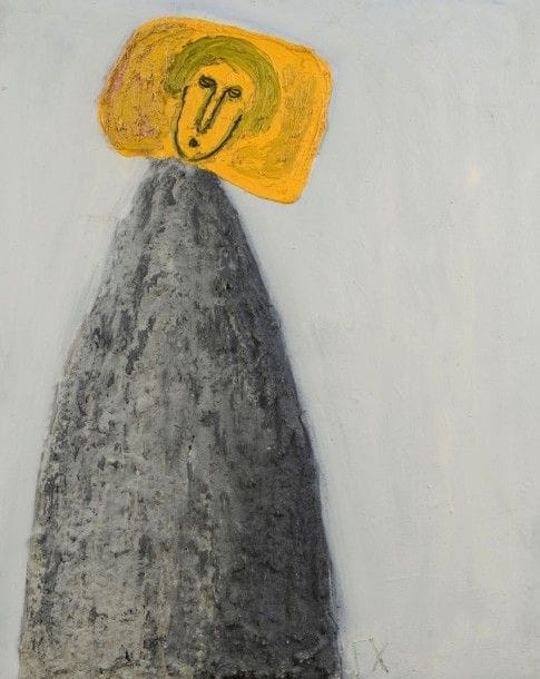 José Freixanes né en 1953La Blonde, 1988-1989Peinture et matière sur toile Signée en bas Contresignée et datée au dos100 x 81 cm 
