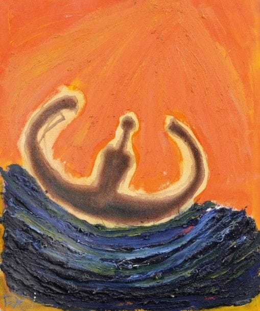 José Freixanes né en 1953Mareante, 1988Peinture et matière sur toile Signée en bas Contresignée, titrée et datée au dos55 x 46 cm 
