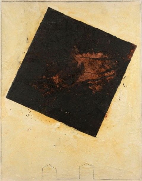 V Rosa Maria Rubio née en 1961ue de Courbevoie, 1990Peinture et crayon sur toile Signée, titrée et datée au dos 146 x 114 cm Soulèvements 