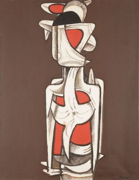 Pinchas Burstein dit Mary MARYAN [polonais] (1927-1977)

Personnage, 1956
Huile sur toile.
Signée et datée en bas à droite.
116 x 89 cm
