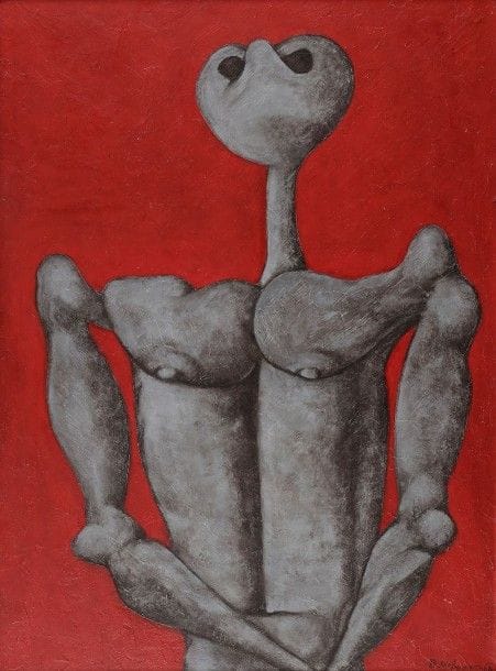 Bahman MOHASSES [iranien] (1931-2010)

Personnage, 1966
Huile sur toile.
Signée et datée en bas à droite.
84 x 63 cm

Provenance:
Collection Francesco B., Italie.
