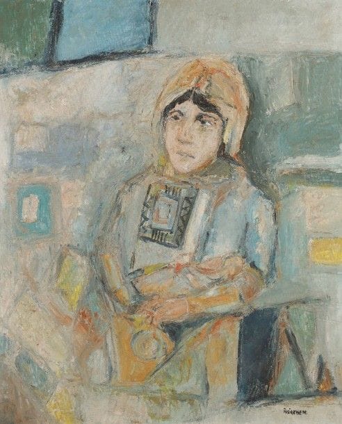 M'hamed ISSIAKHEM [algérien] (1928-1985)

Femme algérienne
Huile sur toile.
Signée en bas à droite.
79 x 64 cm
