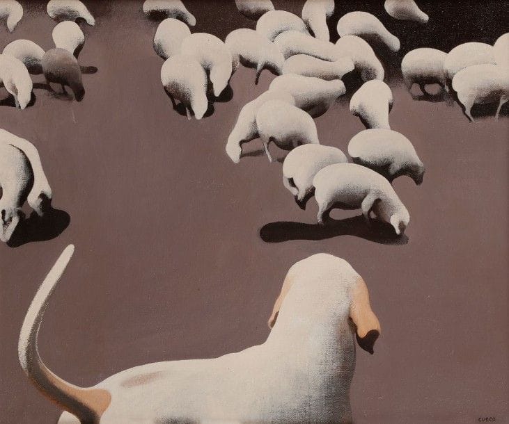 Henri CUECO (né en 1929)

Chien et moutons
Huile sur toile.
Signée en bas à droite.
46 x 55 cm
