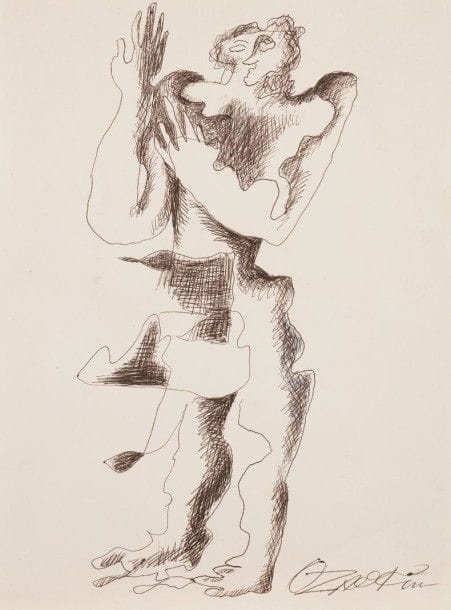Ossip ZADKINE (1890-1967)

Personnage
Dessin au stylo.
Signé en bas à droite.
32 x 24 cm

Provenance:
Ancienne collection Alain Gheerbrant, Paris.
