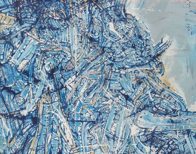 VICTOR LAKS (1924-2011)

Bleu-bleu et gris, 1969
Huile sur toile.
Signée et datée en haut à droite.
89 x 116 cm
