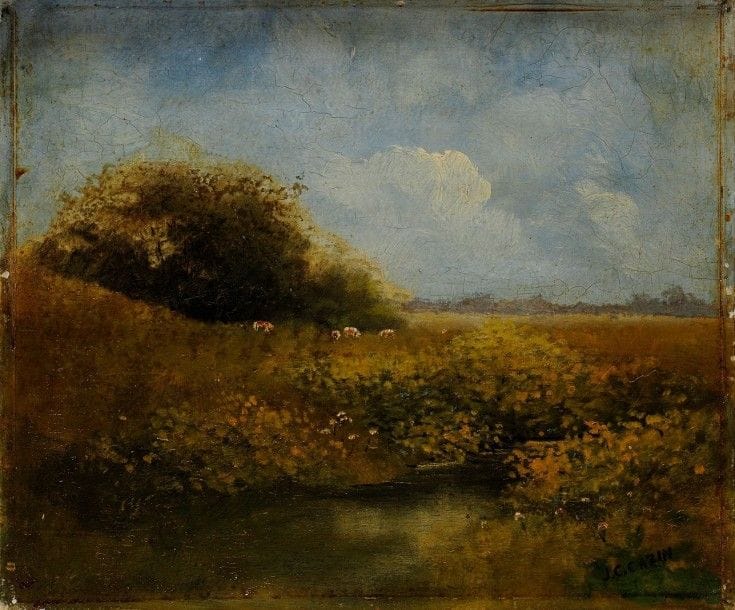 Jean-Charles CAZIN (1841-1901)

Paysage à la rivière
Huile sur panneau.
Signée en bas à droite.
25.5 x 30.5 cm