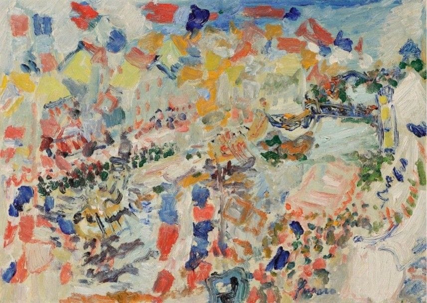 Jean FUSARO (né en 1925)

Sète, joute sur le Grand-Canal
Huile sur papier contrecollé sur toile.
Signée en bas à droite.
33 x 46 cm
