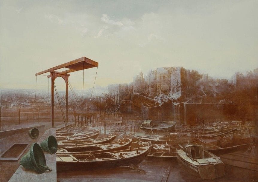 Roland CAT (né en 1943)

Port fantastique
Huile sur toile.
Signée en bas à droite.
65 x 92 cm
