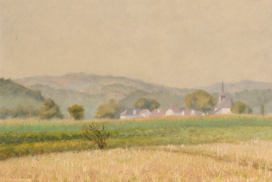 Charles LACOSTE (1870-1959)

Village, 1939
Huile sur carton.
Signée et datée en bas à gauche.
23.5 x 34.5 cm
