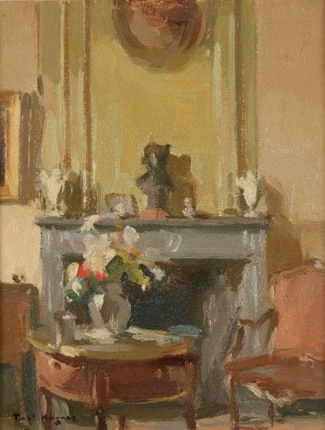 Paul Jean HUGUES (1891-1950)

Intérieur
Huile sur carton.
Signée en bas à gauche.
18 x 14 cm
Provenance:
Galerie Chappe et Fils, Toulouse.
