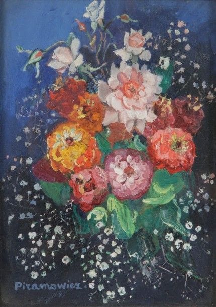 Zofia PIRAMOWICZ [polonaise] (1887-1957)

Bouquet de fleurs, 1940
Huile sur panneau.
Signée en bas à gauche.
Signée et datée au dos.
22 x 16 cm