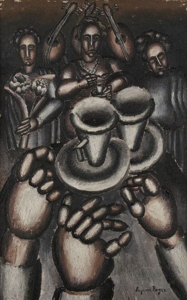 Suzanne ROGER (1899-1986)

Le Thé, 1924
Huile sur toile.
Signée en bas à droite.
(Petits manques).
61 x 38 cm
Provenance: 
- Galerie Simon, Paris, numéro 861. 
- Ancienne collection Madeleine Gabail.
