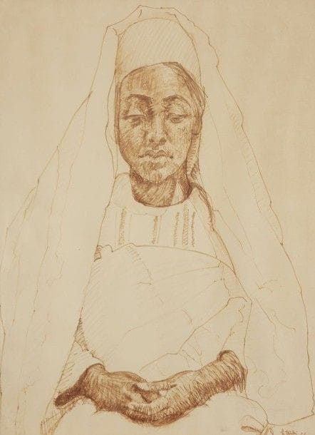 Hedi TURKI [tunisien] (né en 1922)

Girl from the south, 1966
Dessin à l’encre.
Signé et daté en bas à droite.
Signée et titré au dos sur le montage.
63 x 48 cm