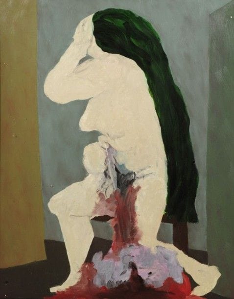 Robert NICOÏDSKI (1931-2001){CR}La Mère{CR}Huile sur toile.{CR}Non signée.{CR}100 x 81 cm