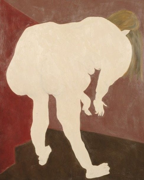 Robert NICOÏDSKI (1931-2001){CR}Nu penché{CR}Huile sur toile.{CR}Non signée.{CR}100 x 81 cm