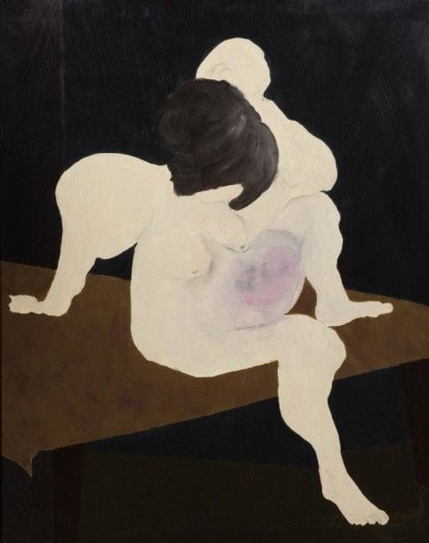Robert NICOÏDSKI (1931-2001){CR}Femme enceinte{CR}Huile sur toile.{CR}Non signée.{CR}100 x 81 cm