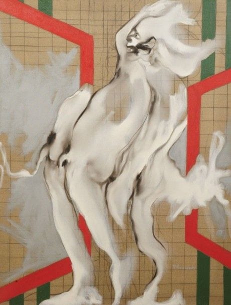 Robert NICOÏDSKI (1931-2001){CR}Personnage{CR}Huile sur toile.{CR}Signée en bas à droite.{CR}116 x 89 cm
