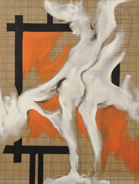 Robert NICOÏDSKI (1931-2001){CR}Personnage{CR}Huile sur toile.{CR}Signée en bas à droite.{CR}116 x 89 cm