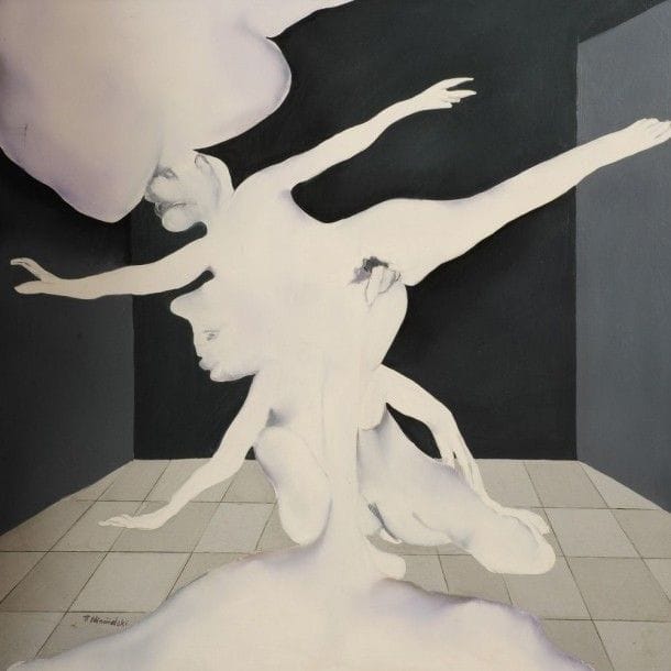 Robert NICOÏDSKI (1931-2001){CR}Le Couple{CR}Huile sur toile.{CR}Signée en bas à gauche.{CR}100 x 100 cm