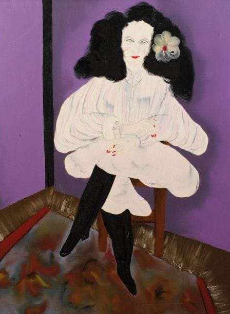 Robert NICOÏDSKI (1931-2001){CR}Femme assise{CR}Huile sur toile.{CR}Signée en bas au milieu.{CR}130 x 97 cm