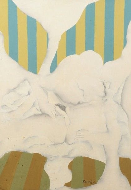 Robert NICOÏDSKI (1931-2001){CR}Le Couple{CR}Huile sur panneau.{CR}Signée en bas à droite.{CR}101 x 71 cm