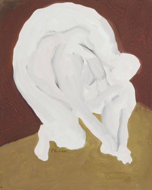 Robert NICOÏDSKI (1931-2001){CR}Nu à sa toilette{CR}Gouache.{CR}Signée en bas au milieu.{CR}55 x 44,5 cm