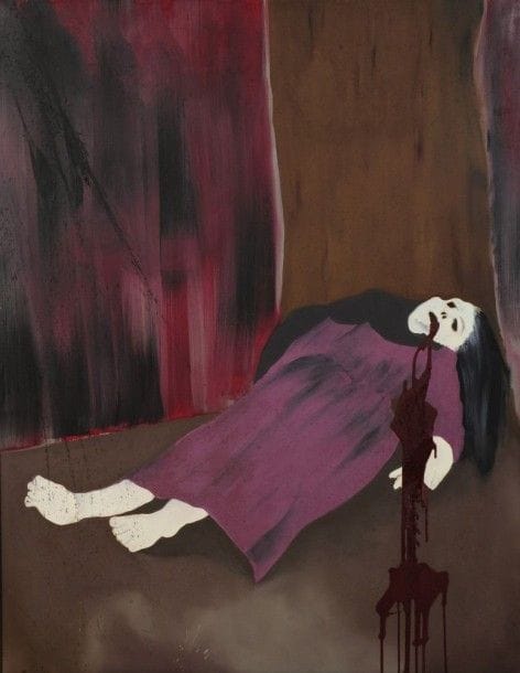 Robert NICOÏDSKI (1931-2001){CR}La Mort{CR}Huile sur toile.{CR}Signée au dos.{CR}146 x 114 cm
