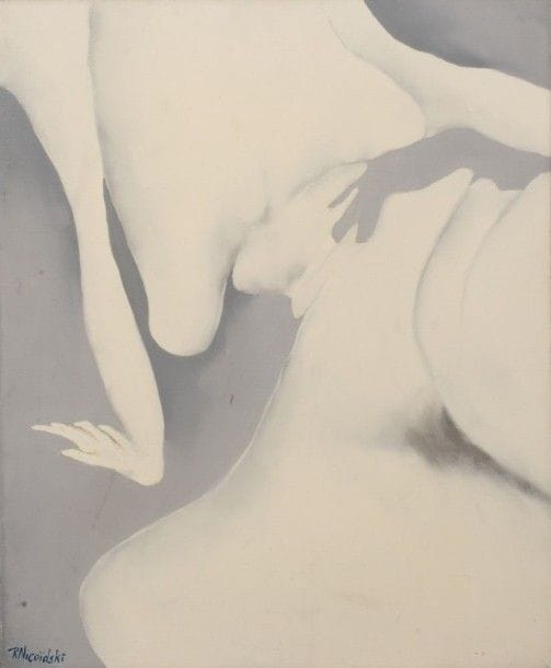 Robert NICOÏDSKI (1931-2001){CR}Nu féminin{CR}Huile sur toile.{CR}Signée en bas à gauche.{CR}73 x 60 cm