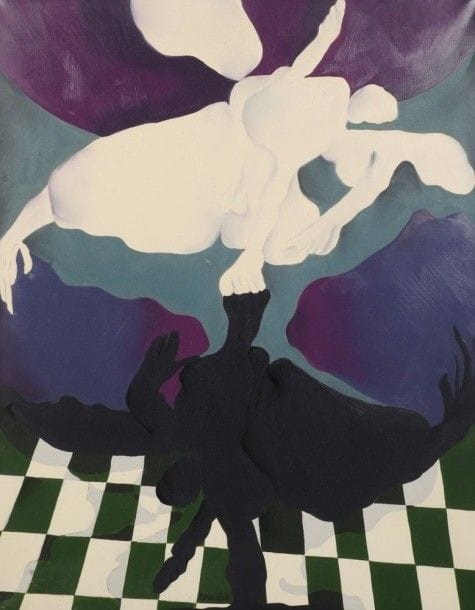 Robert NICOÏDSKI (1931-2001){CR}L’Ombre{CR}Huile sur toile.{CR}Signée en bas au milieu.{CR}146 x 114 cm