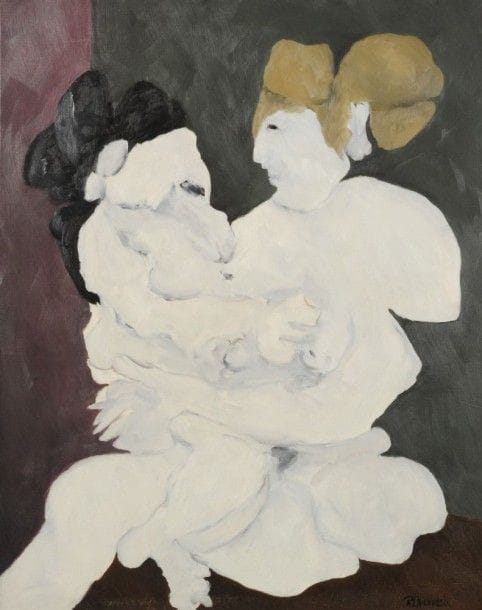 Robert NICOÏDSKI (1931-2001){CR}Couple{CR}Huile sur toile.{CR}Signée en bas à droite.{CR}92 x 73 cm