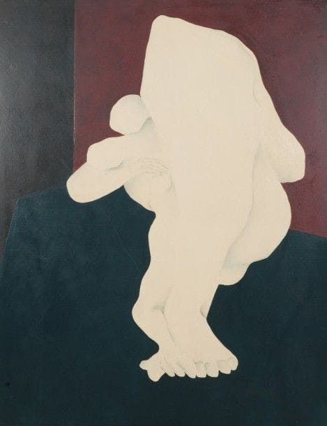 Robert NICOÏDSKI (1931-2001){CR}Nu étendu{CR}Huile sur toile.{CR}Signée au dos.{CR}146 x 114 cm