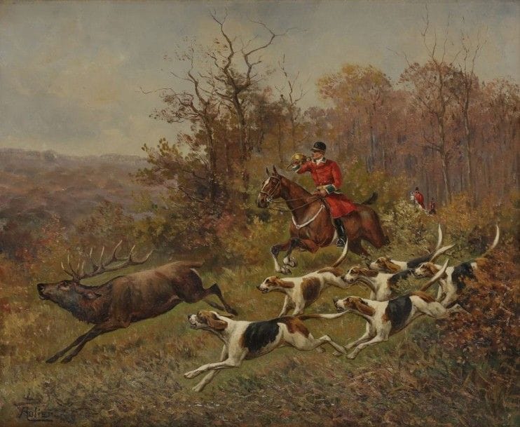 ROLIER (XXe siècle)

Chasse à courre
Huile sur toile.
Signée en bas à gauche.
54 x 65 cm