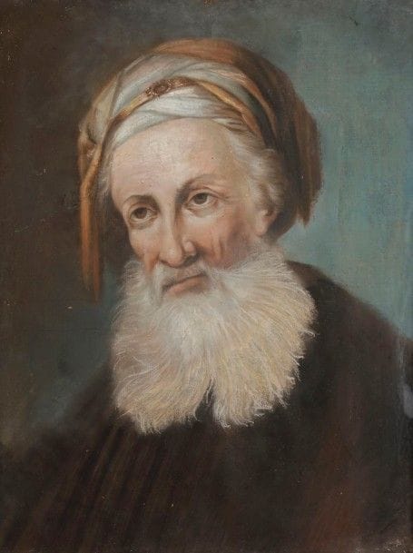 École FRANÇAISE de la fin du XVIIIe siècle
Portrait de vieil homme juif 
Pastel sur papier marouflé sur toile.
Restaurations.
46,5 x 38 cm Mots clés : judaica, jewish, hebreu, hebrew, rabbin, synagogue, juif, juive, israélite, hebraica, judaism, torah, juden, sionism