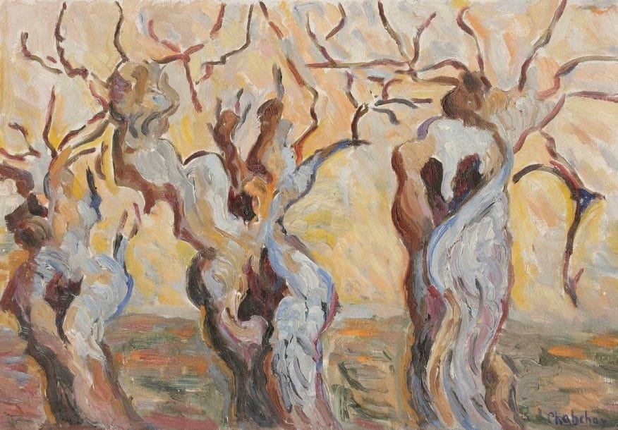 Marie CHABCHAY (1880-1983)
Les vieux arbres
Huile sur toile.
Signée en bas à droite.
38 x 55 cm Mots clés : judaica, jewish, hebreu, hebrew, rabbin, synagogue, juif, juive, israélite, hebraica, judaism, torah, juden, sionism