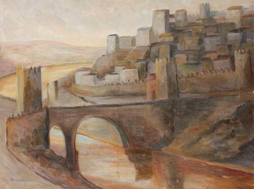 Marie CHABCHAY (1880-1983)
Ville fortifiée andalouse
Huile sur toile.
Signée en bas à gauche.
46 x 61 cm Mots clés : judaica, jewish, hebreu, hebrew, rabbin, synagogue, juif, juive, israélite, hebraica, judaism, torah, juden, sionism