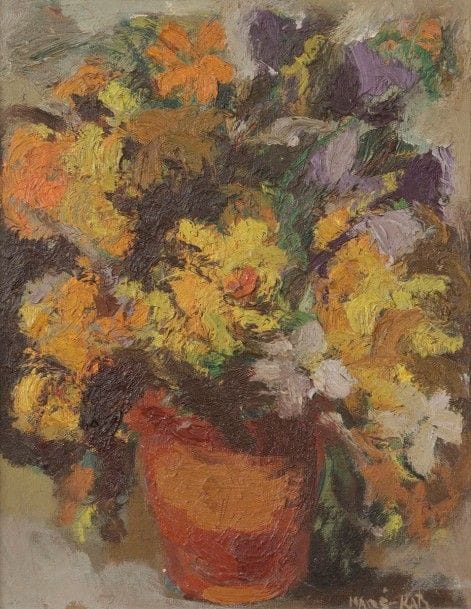 MANE-KATZ (1884-1962)
Vase de fleurs
Huile sur carton toilé.
Signée en bas à droite.
35 x 27 cm Mots clés : judaica, jewish, hebreu, hebrew, rabbin, synagogue, juif, juive, israélite, hebraica, judaism, torah, juden, sionism