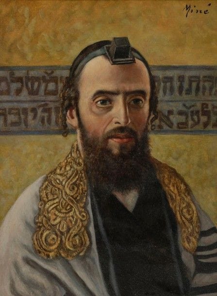 Caspar MINE (1905- ?)
Le Talmudiste
Huile sur panneau.
Signée en haut à droite.
26 x 20,5 cm Mots clés : judaica, jewish, hebreu, hebrew, rabbin, synagogue, juif, juive, israélite, hebraica, judaism, torah, juden, sionism