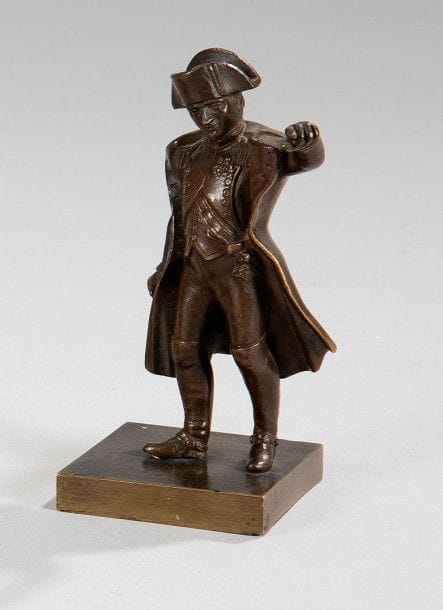 BOVY. École française

L'Empereur Napoléon Ier en pied
Petite statuette en bronze.
Hauteur: 16 cm
B.E. XIXe siècle.